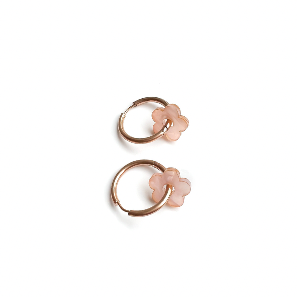 mini daisy hoop | soft pink & rose gold