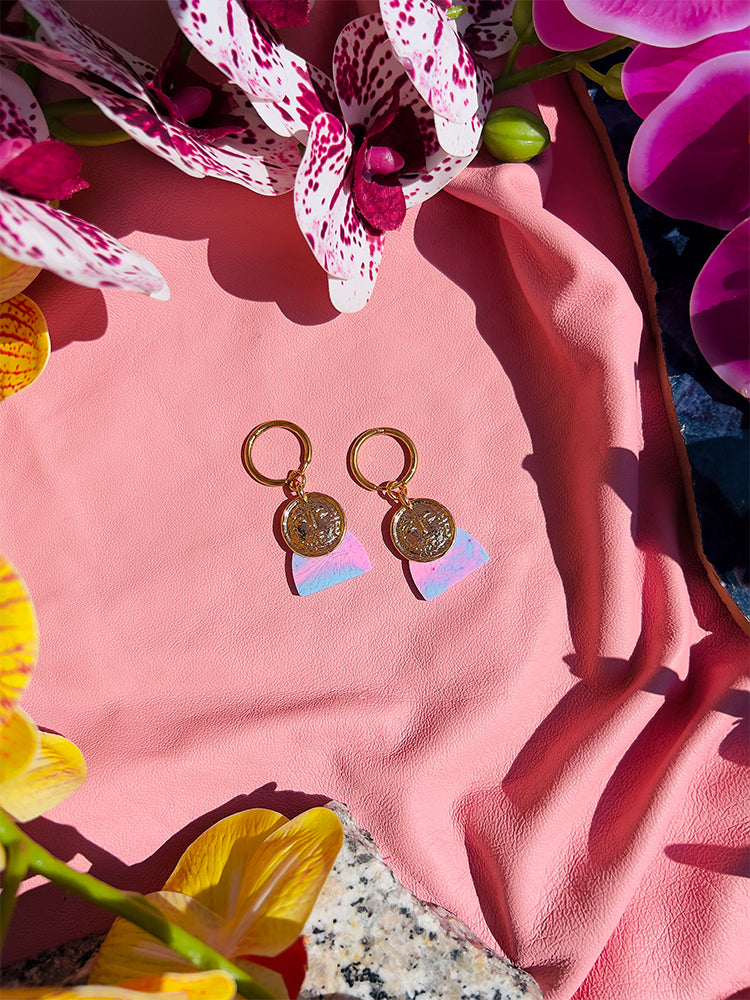 Ancient Friends - Handmade earrings, adding a splash of colour and style to your look - styled shot
