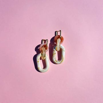 handmade link earrings front view