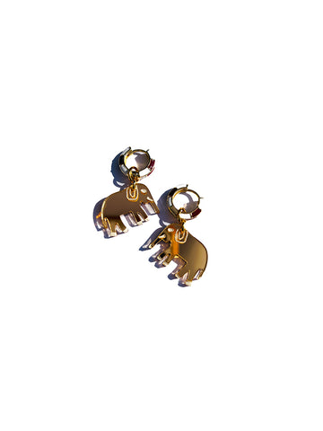 The Elephant | Crazy Quilt | Mini Hoop - Handmade Earrings, colourful charm hoops with a fun Crazy Quilt design, perfect for adding personality to your jewellery collection - top view