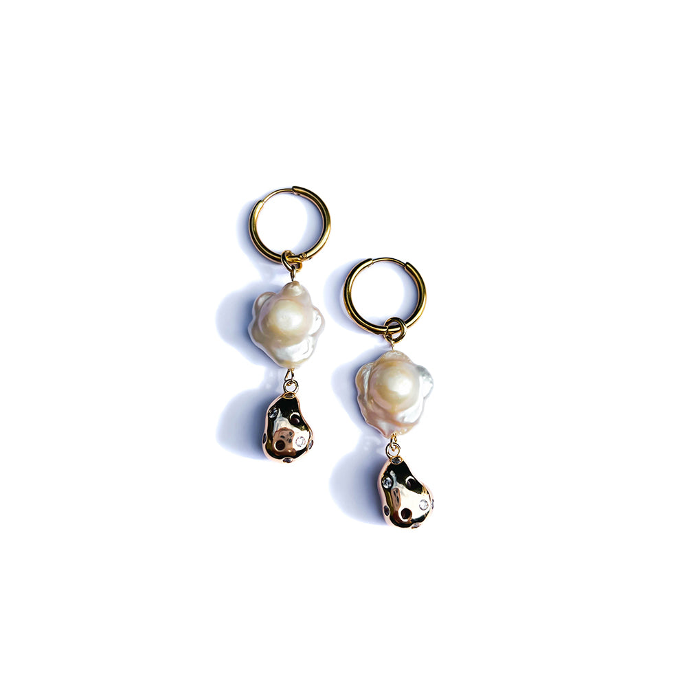 flower pearl pear drop | pearl hoop