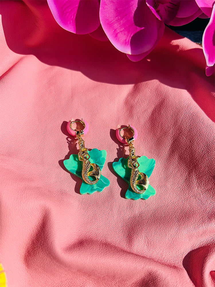 La Sirenetta | Midi Hoop - Handmade earrings with a delicate, midi hoop design, offering a sophisticated yet light-hearted accessory for any occasion - styled shot