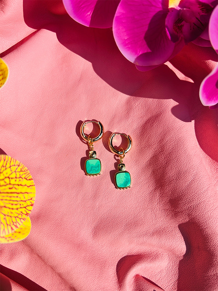 Mermaids Jewel | Mini Hoop – Handmade earrings designed to add a magical, mermaid-inspired twist to your outfit, ideal for casual or chic styles - styled shot 