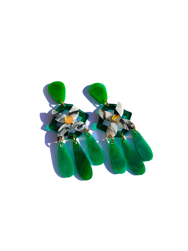  Soiree Green – handmade colourful earrings perfect for adding creativity to your jewellery collection -  top view