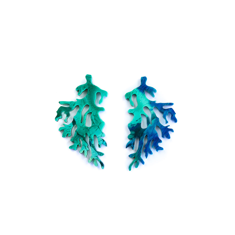 coral | midi | blue green