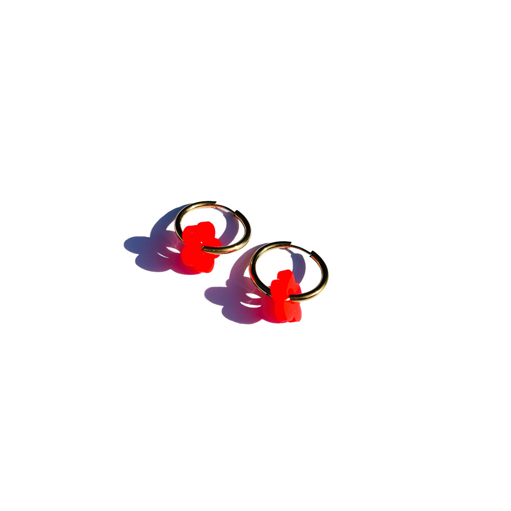 mini daisy hoop | neon red