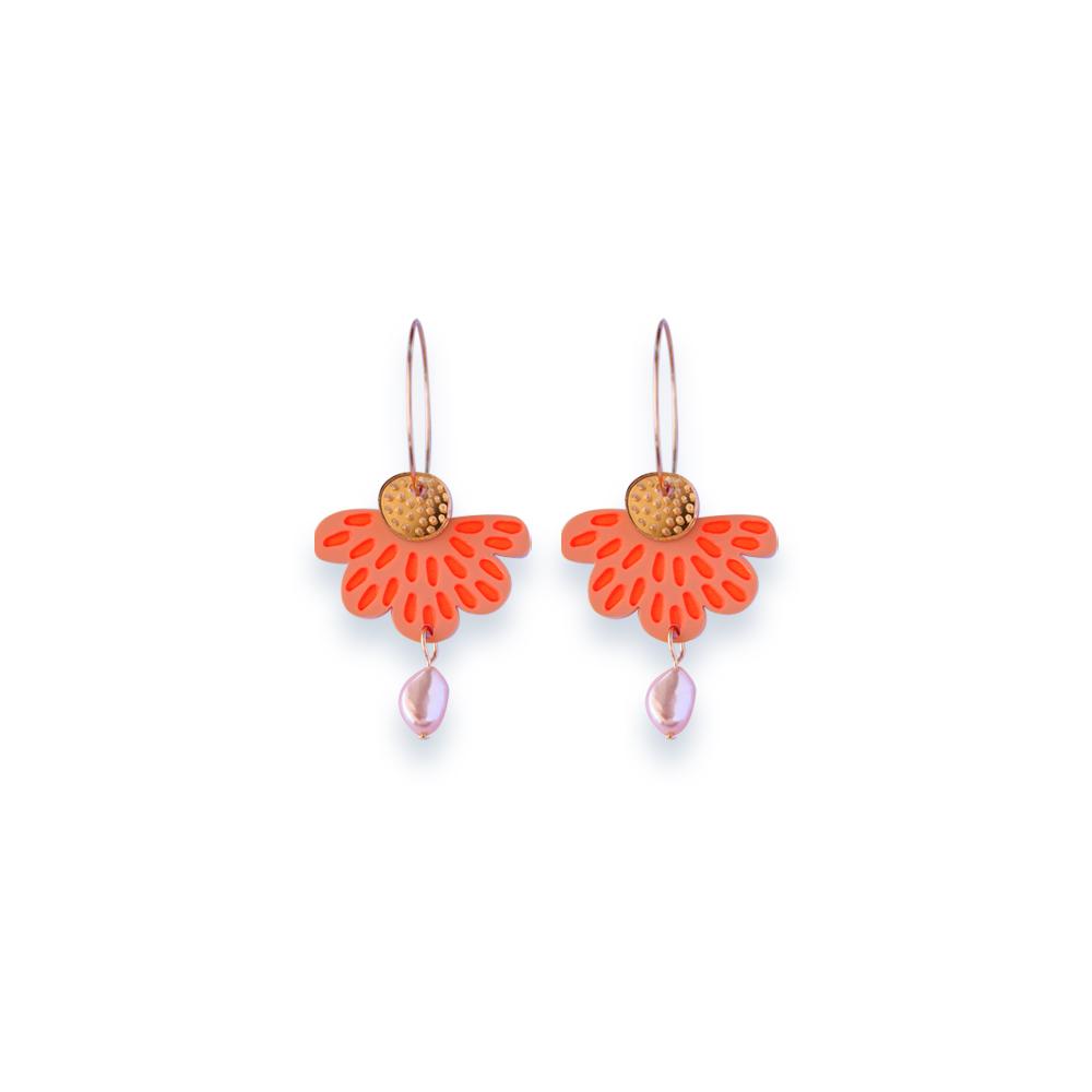 petal & pearl hoop | orange peach and neon orange | Secret Garden